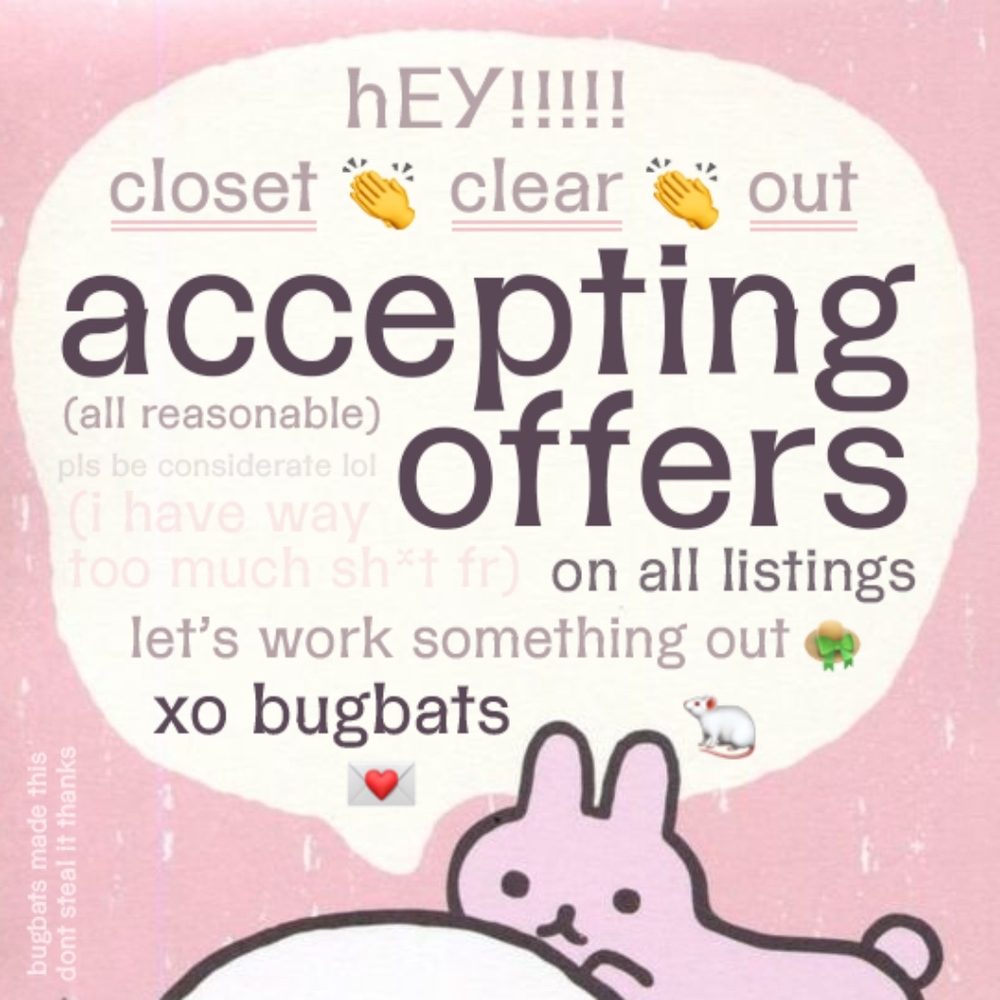 cLoSeT cLeaR oUT 🍒 accepting offers on all items!